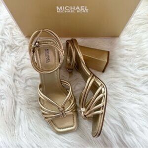 💖💖Michael Kors Gold Women's Heeled Sandals